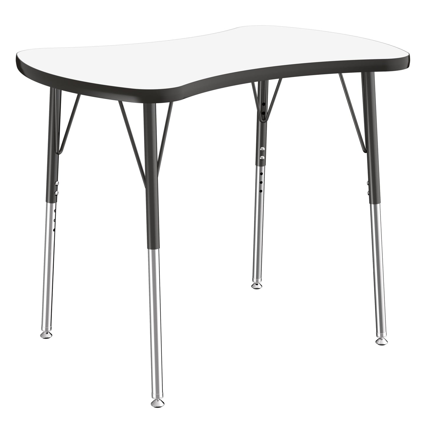 FDP 24" x 36" Bowtie Collaborative Dry - Erase Activity Table with Adjustable Standard Swivel Glide Legs (FDP - 10249 - XX) - SchoolOutlet