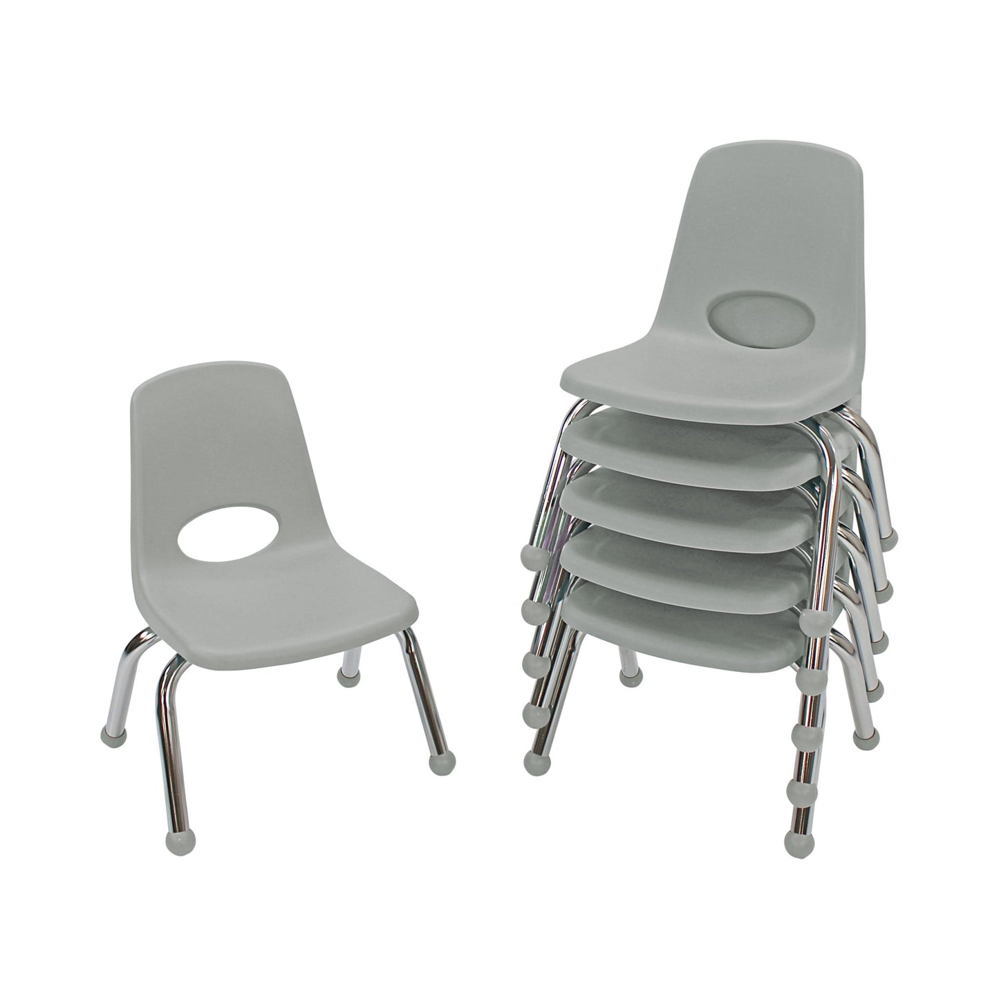 FDP Stackable School Chair, Chrome Legs, Ball Glide - 10" Seat Height (FDP - 10355) - SchoolOutlet