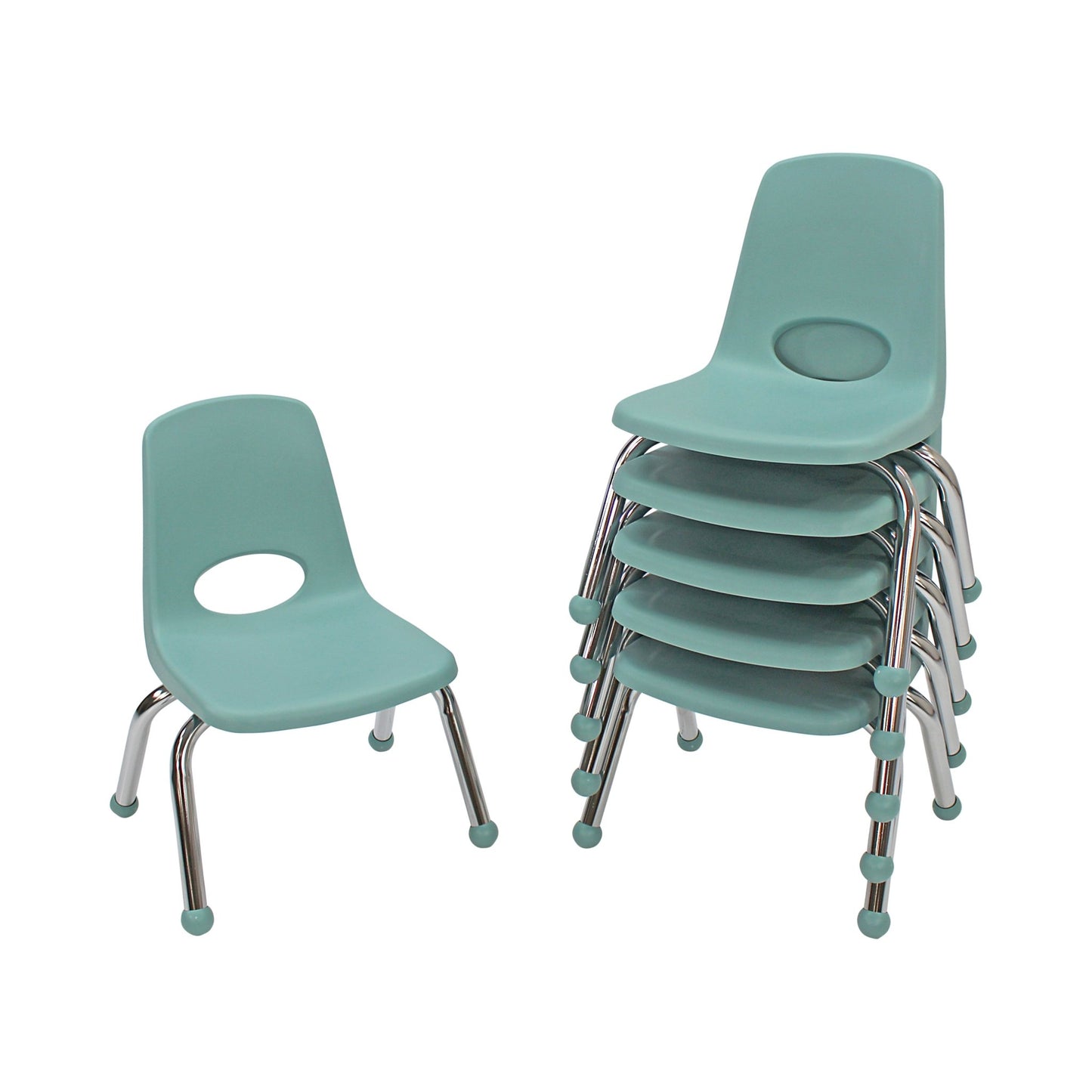 FDP Stackable School Chair, Chrome Legs, Ball Glide - 10" Seat Height (FDP - 10355) - SchoolOutlet