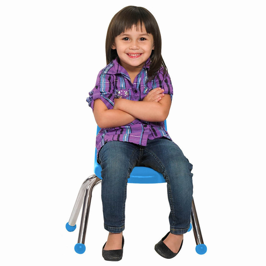 FDP Stackable School Chair, Chrome Legs, Ball Glide - 10" Seat Height (FDP - 10355) - SchoolOutlet