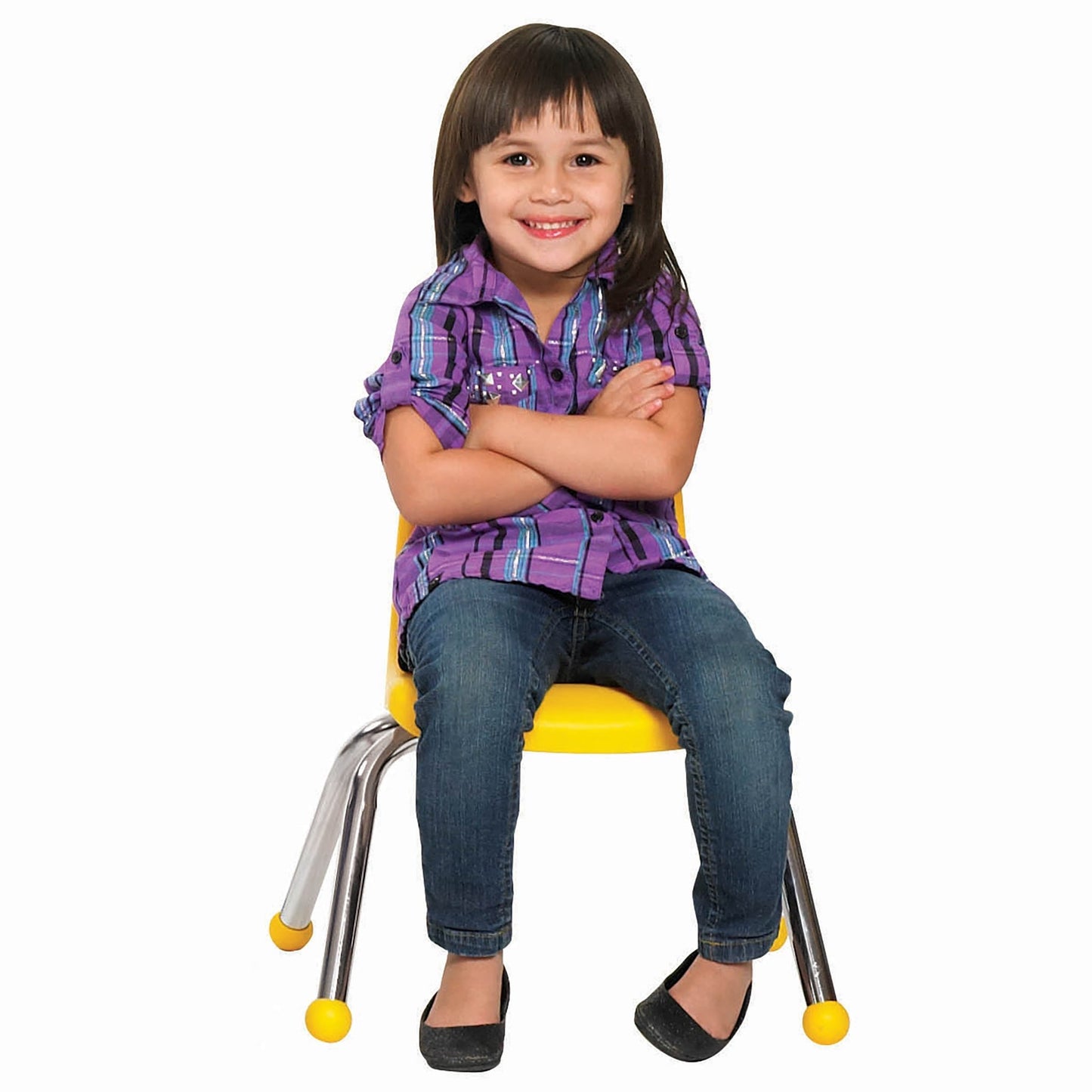 FDP Stackable School Chair, Chrome Legs, Ball Glide - 10" Seat Height Assorted (FDP - 10357 - AS) - SchoolOutlet