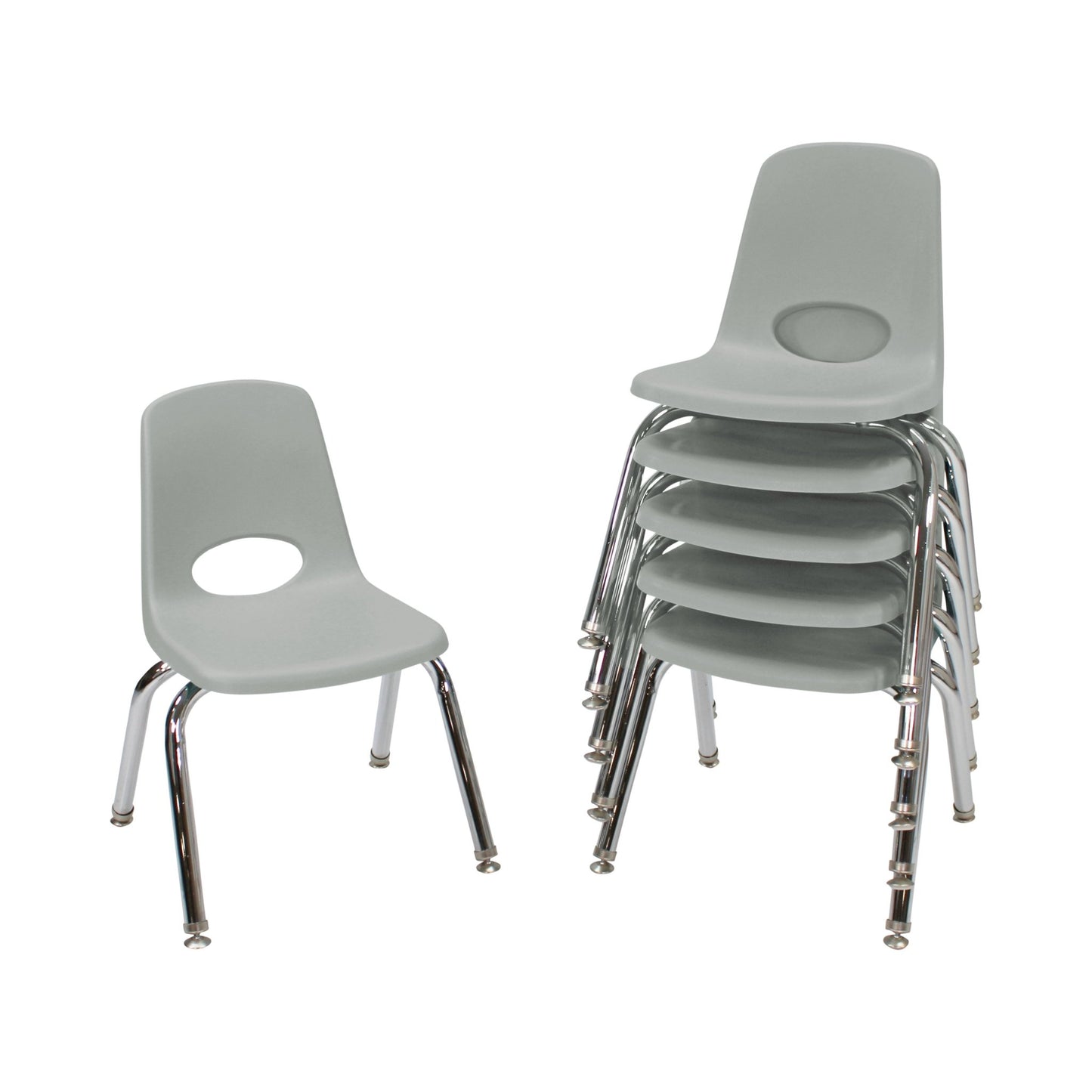 FDP Stackable School Chair, Chrome Legs, Swivel Glide - 12" Seat Height (FDP - 10360) - SchoolOutlet