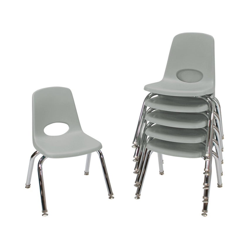FDP Stackable School Chair, Chrome Legs, Swivel Glide - 12" Seat Height (FDP - 10360) - SchoolOutlet
