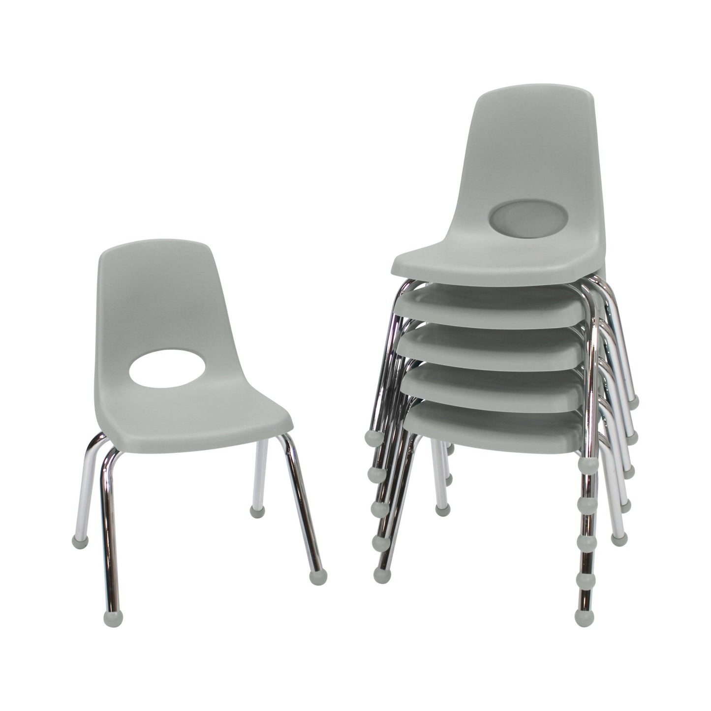 FDP Stackable School Chair, Chrome Legs, Ball Glide - 14" Seat Height (FDP - 10363) - SchoolOutlet