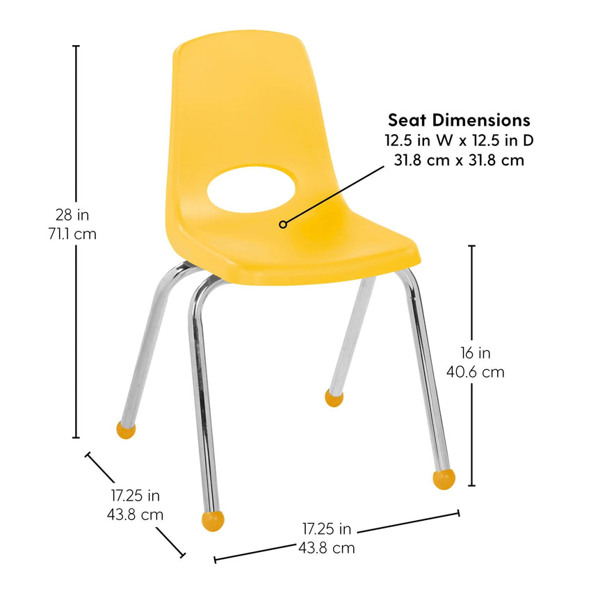 FDP Stackable School Chair with Ball Glides - 16" Seat Height (FDP - 10369) - SchoolOutlet