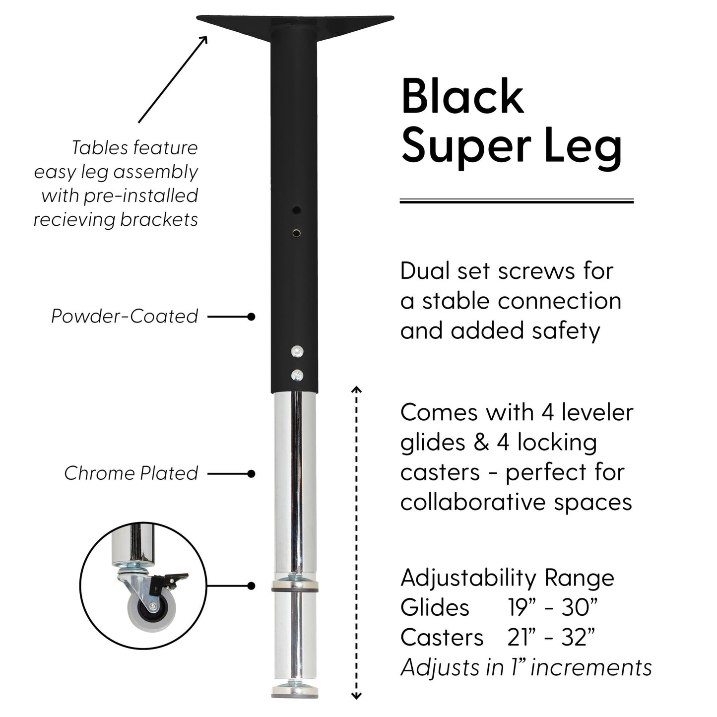 FDP Super Legs for Activity Tables, 4 - Piece (FDP - 11025 - XX) - SchoolOutlet