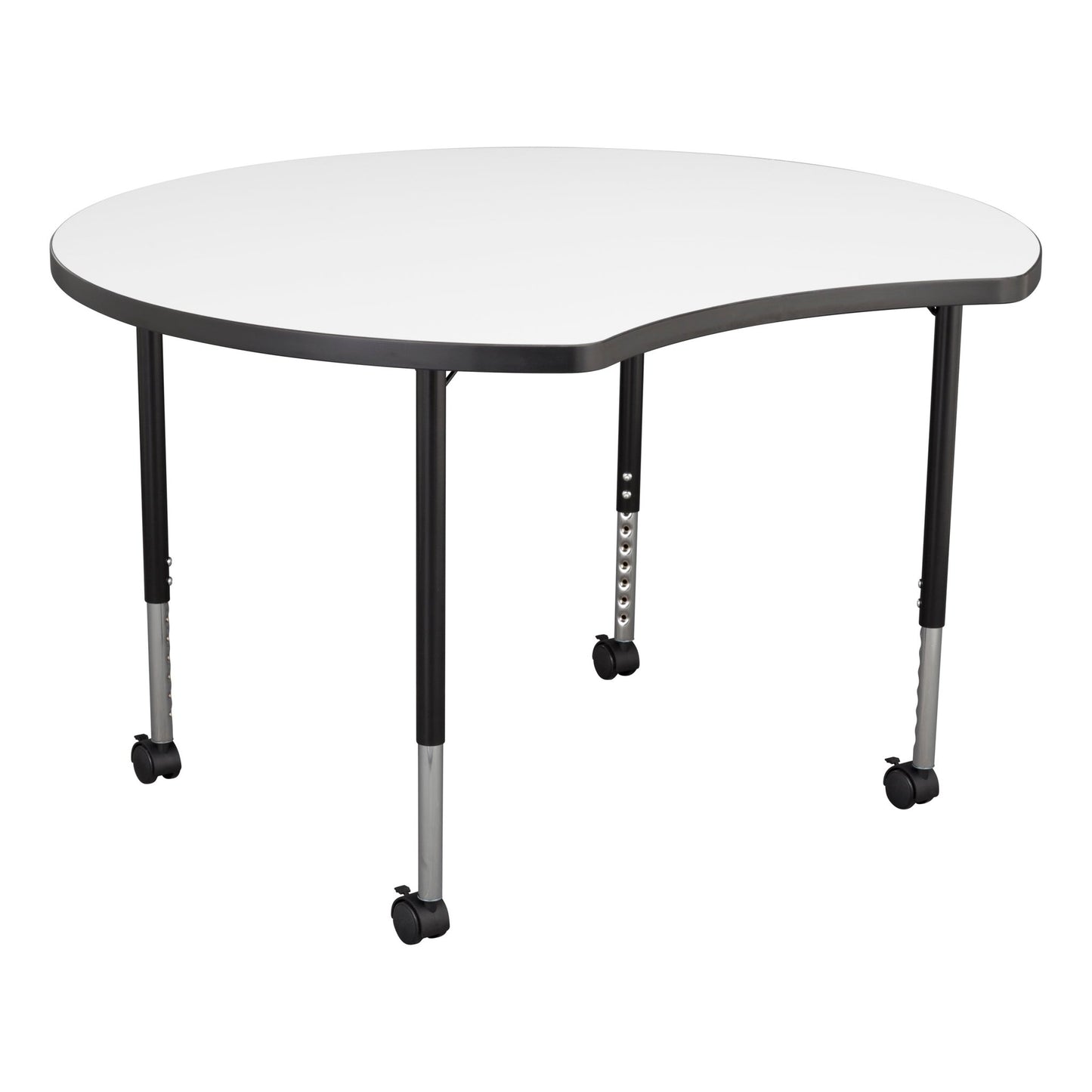 FDP 46" Crescent Collaborative Dry - Erase Activity Table with Adjustable Mobile Legs (FDP - 12221 - XX) - SchoolOutlet