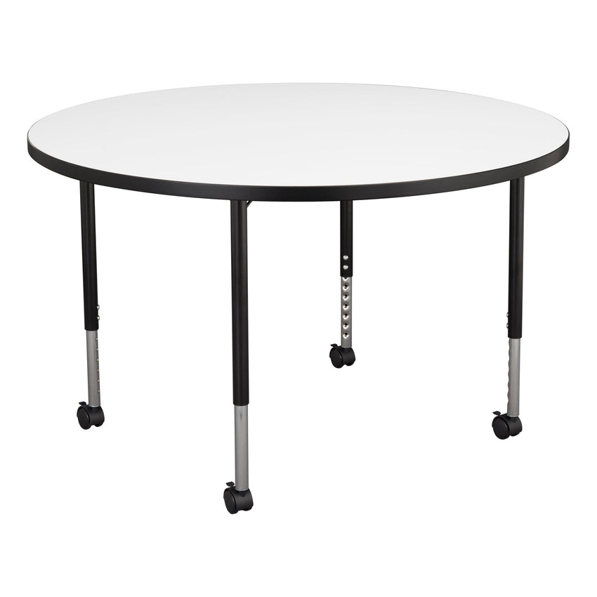 FDP 46" Round Collaborative Dry - Erase Activity Table with Adjustable Mobile Legs (FDP - 12222 - XX) - SchoolOutlet