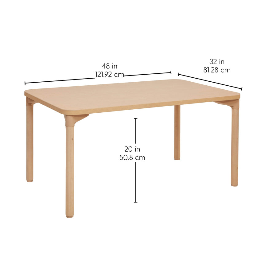FDP 30" x 48" Rectangle All - Purpose Activity Table with 20" Wood Legs (FDP - 12244 - MPMG) - SchoolOutlet