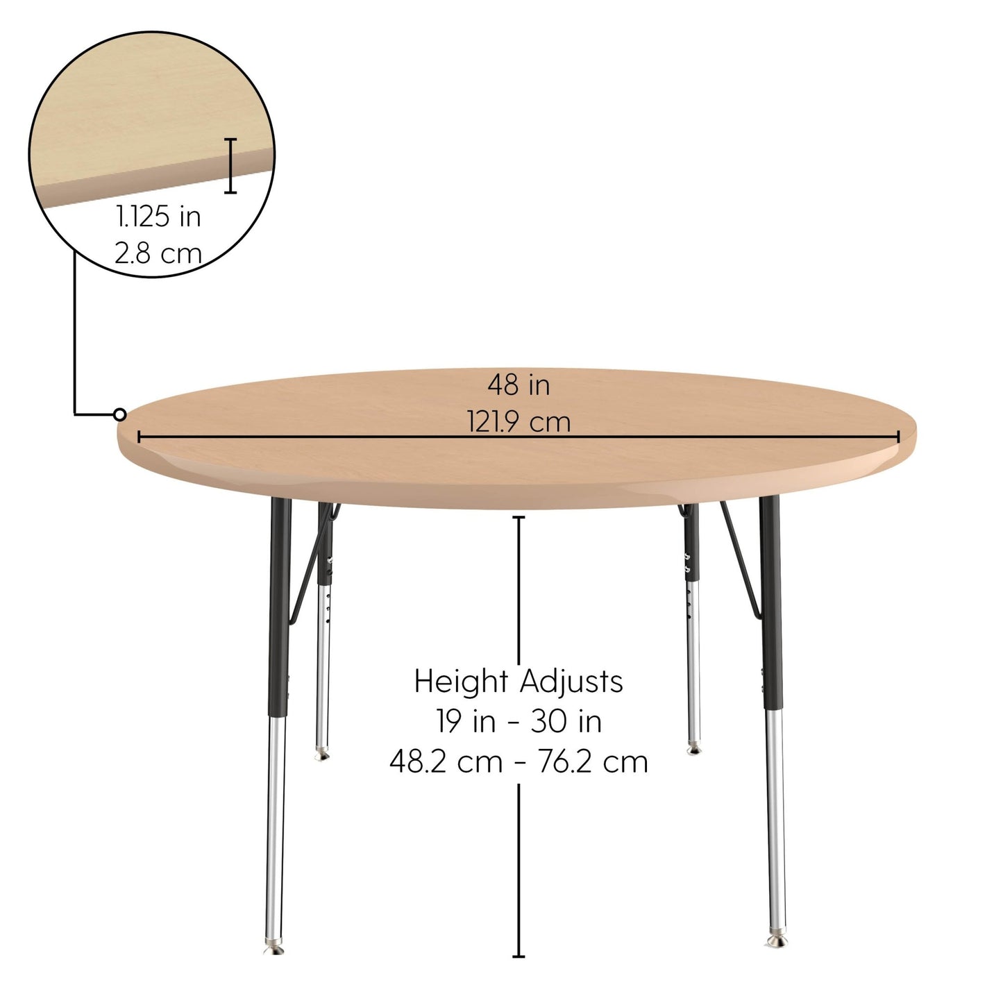 FDP 48" Round La Madera Activity Table with Standard Legs (FDP - 13116 - XX) - SchoolOutlet
