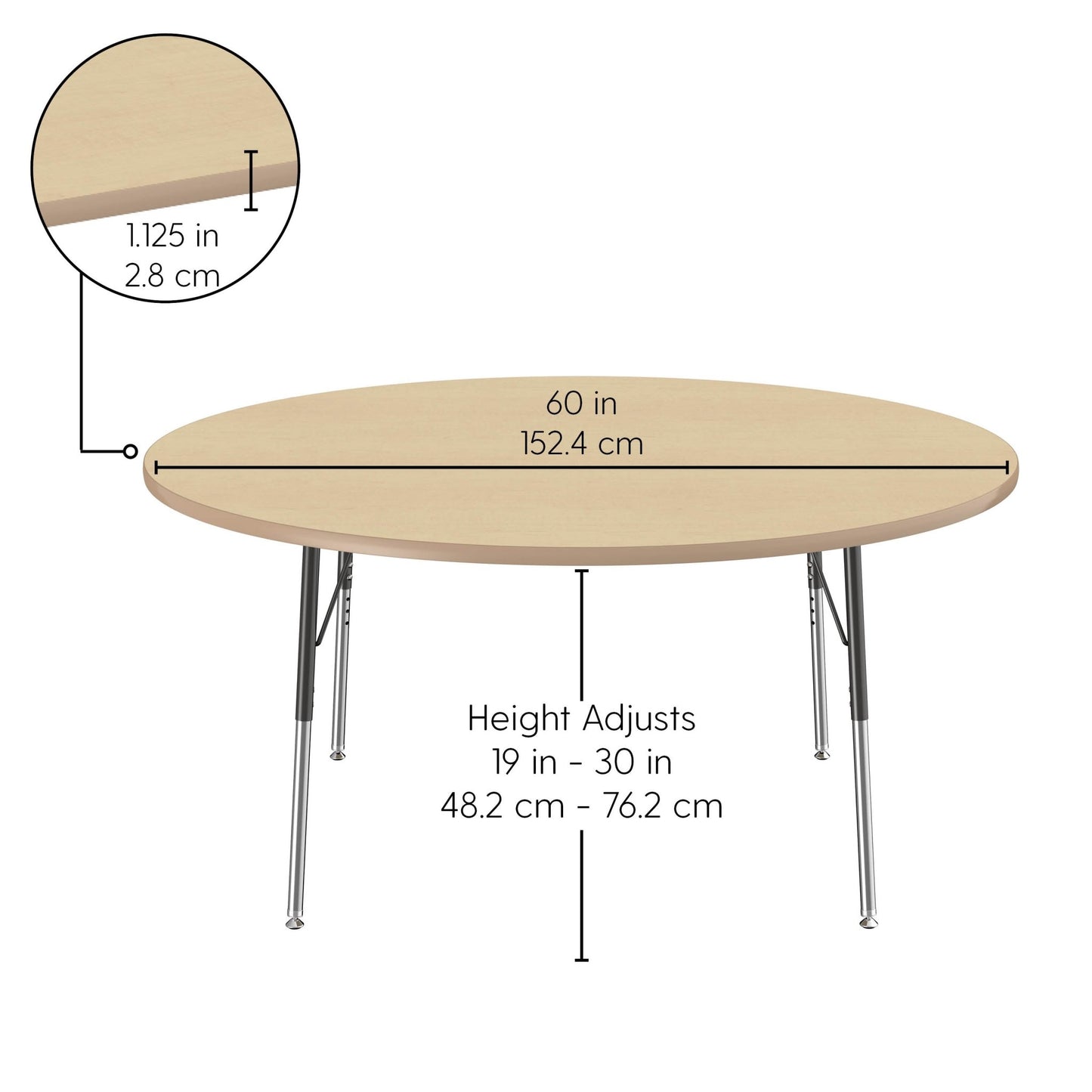 FDP 60" Round La Madera Activity Table with Standard Legs (FDP - 13117 - XX) - SchoolOutlet