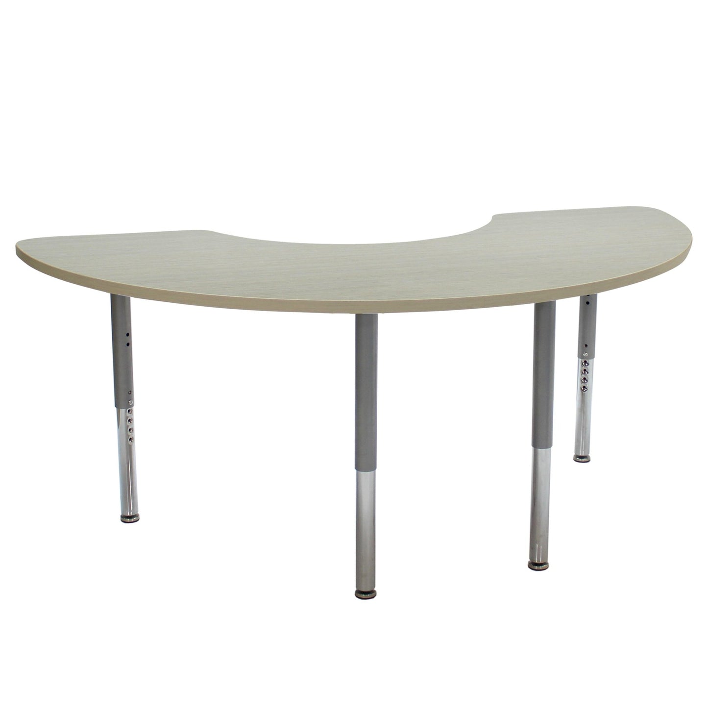 FDP 36" x 72" Half Moon La Madera Activity Table with Adjustable Super Legs (FDP - 13119 - XX) - SchoolOutlet