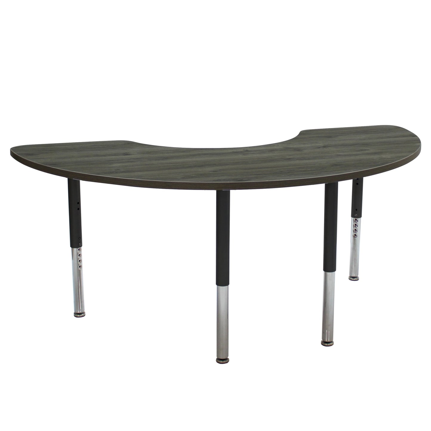 FDP 36" x 72" Half Moon La Madera Activity Table with Adjustable Super Legs (FDP - 13119 - XX) - SchoolOutlet
