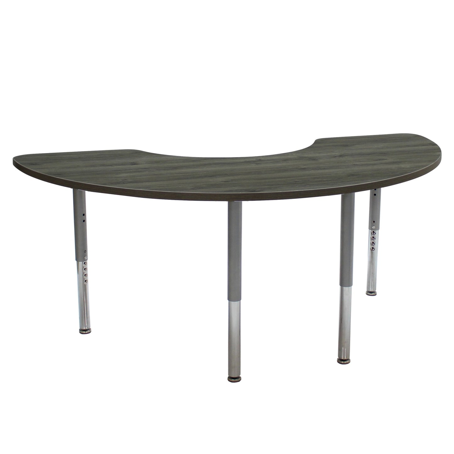FDP 36" x 72" Half Moon La Madera Activity Table with Adjustable Super Legs (FDP - 13119 - XX) - SchoolOutlet