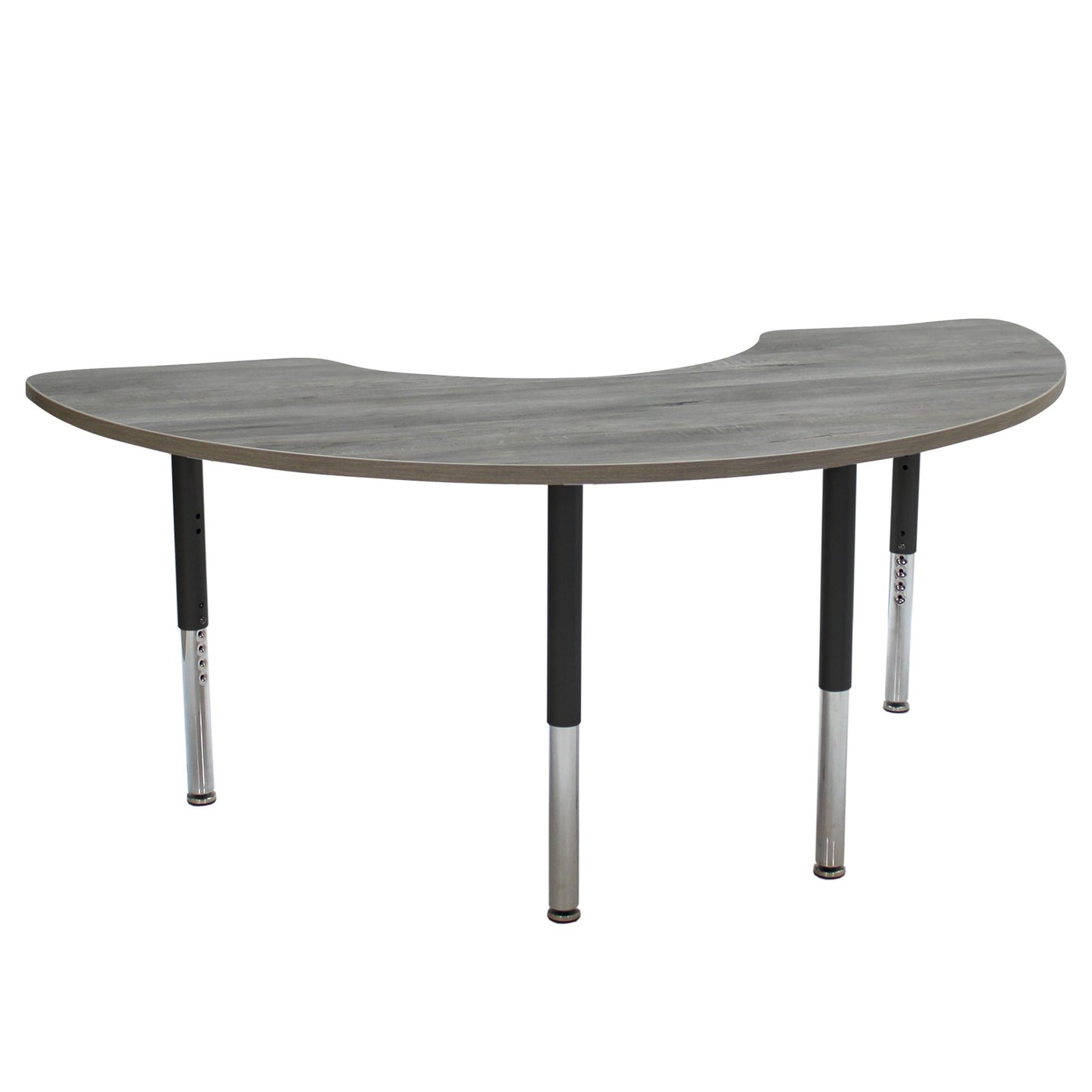 FDP 36" x 72" Half Moon La Madera Activity Table with Adjustable Super Legs (FDP - 13119 - XX) - SchoolOutlet