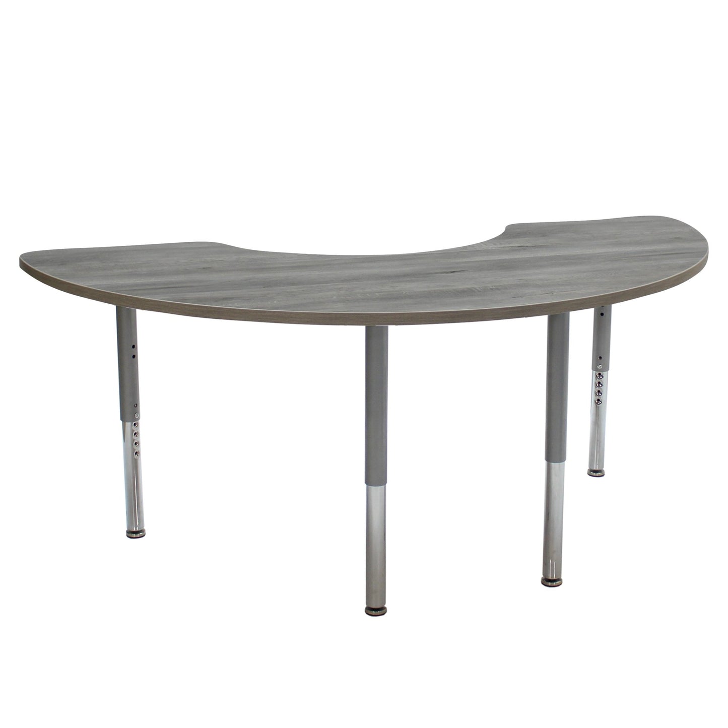 FDP 36" x 72" Half Moon La Madera Activity Table with Adjustable Super Legs (FDP - 13119 - XX) - SchoolOutlet
