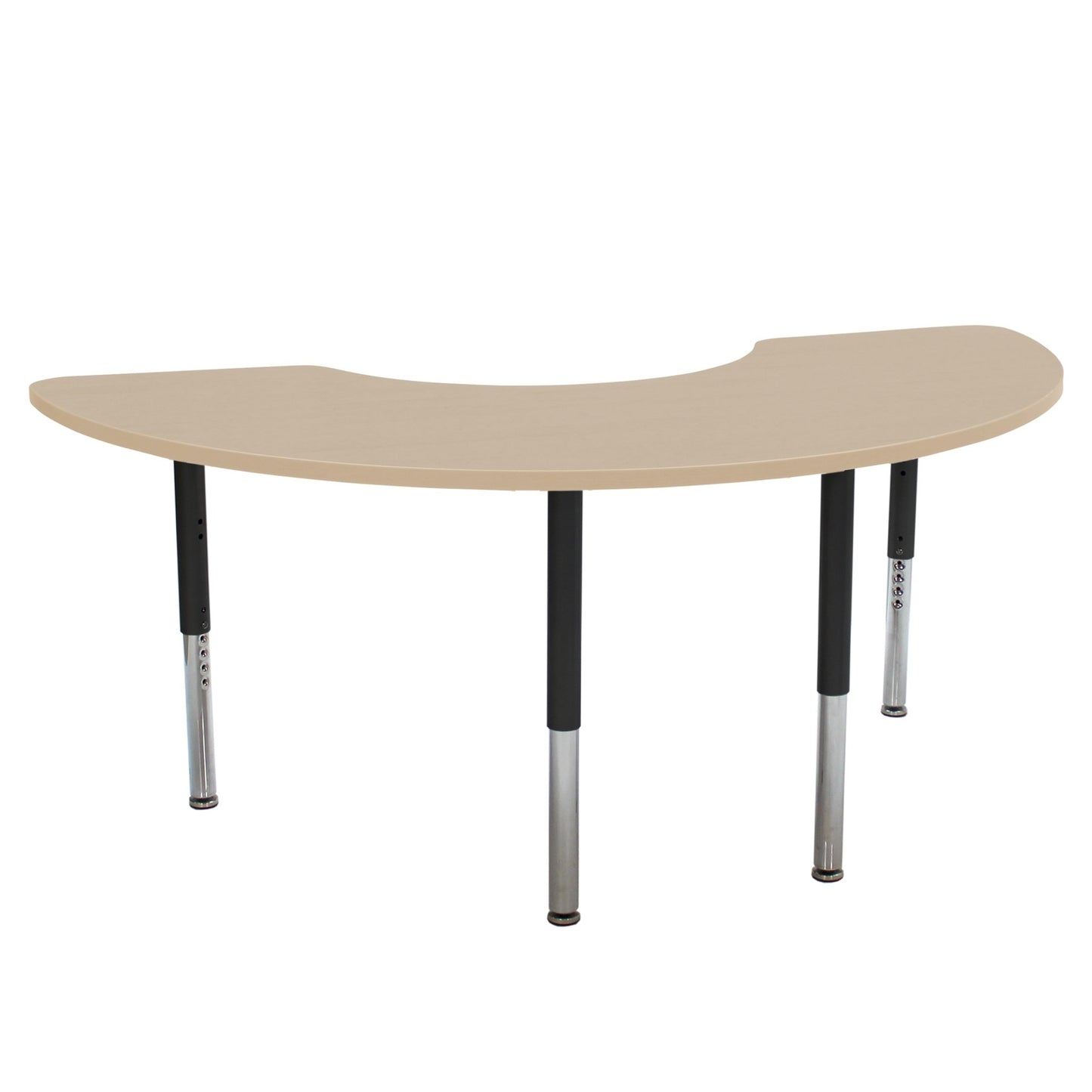 FDP 36" x 72" Half Moon La Madera Activity Table with Adjustable Super Legs (FDP - 13119 - XX) - SchoolOutlet