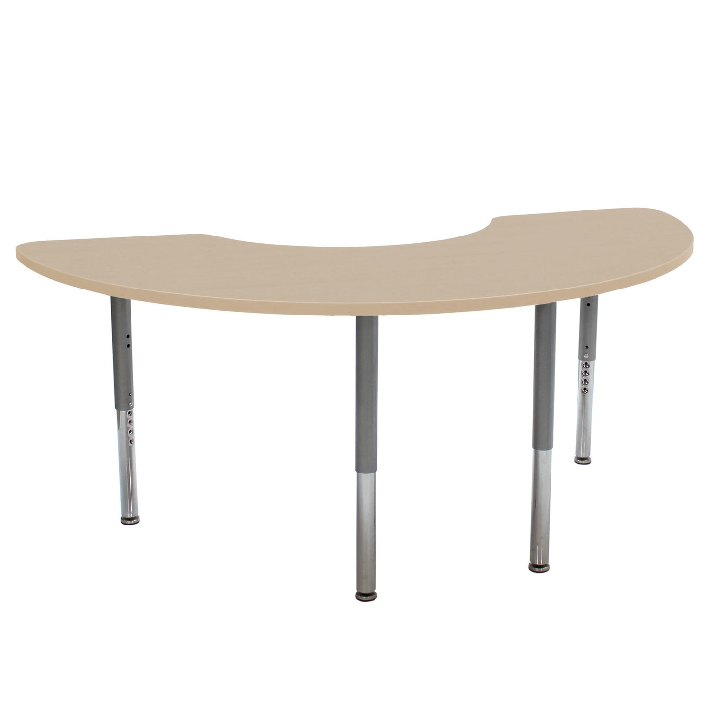 FDP 36" x 72" Half Moon La Madera Activity Table with Adjustable Super Legs (FDP - 13119 - XX) - SchoolOutlet