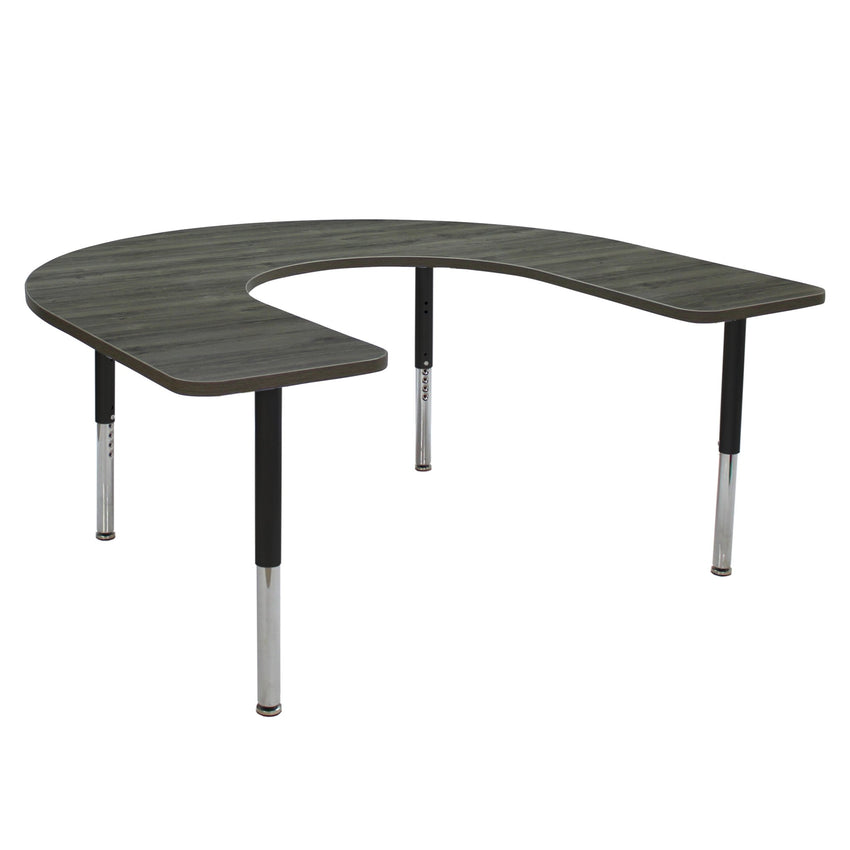 FDP 60" x 66" Horseshoe La Madera Activity Table with Adjustable Super Legs (FDP - 13120 - XX) - SchoolOutlet