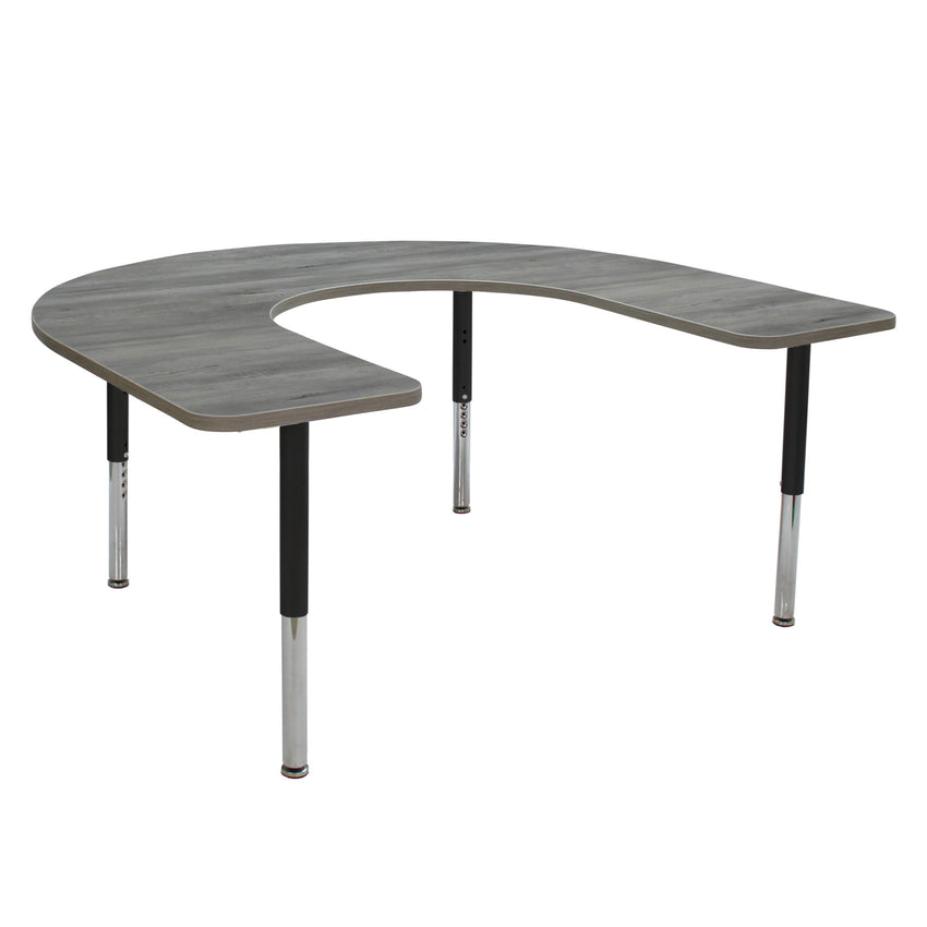 FDP 60" x 66" Horseshoe La Madera Activity Table with Adjustable Super Legs (FDP - 13120 - XX) - SchoolOutlet