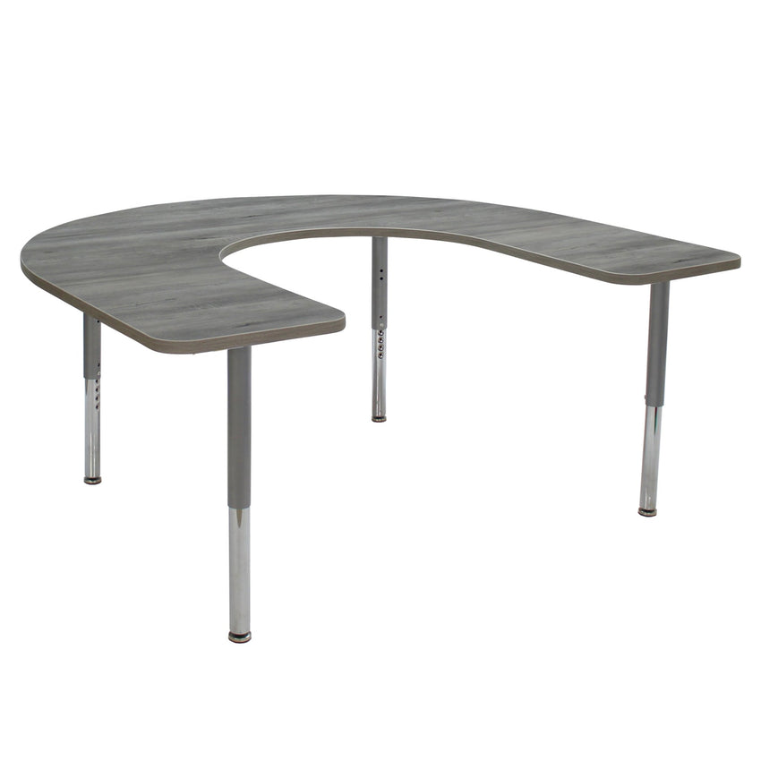 FDP 60" x 66" Horseshoe La Madera Activity Table with Adjustable Super Legs (FDP - 13120 - XX) - SchoolOutlet