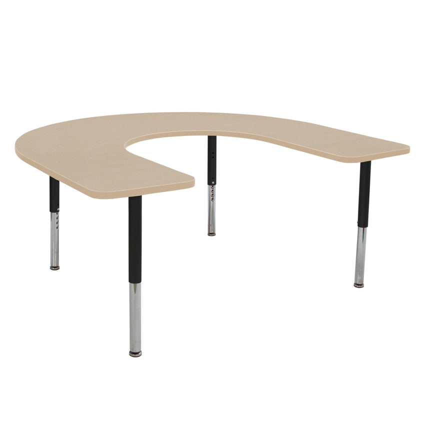 FDP 60" x 66" Horseshoe La Madera Activity Table with Adjustable Super Legs (FDP - 13120 - XX) - SchoolOutlet
