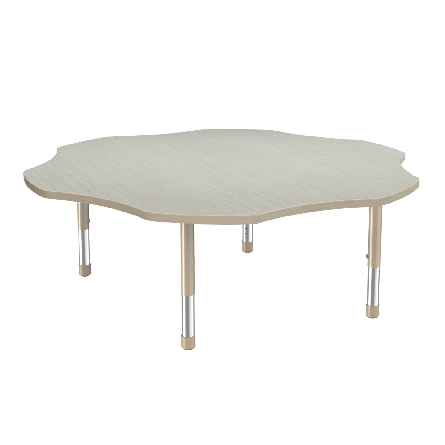 FDP 60" Flower Thermofused Activity Table with Adjustable Chunky Legs - Asian Sand / Sand (FDP - 13306 - XX) - SchoolOutlet