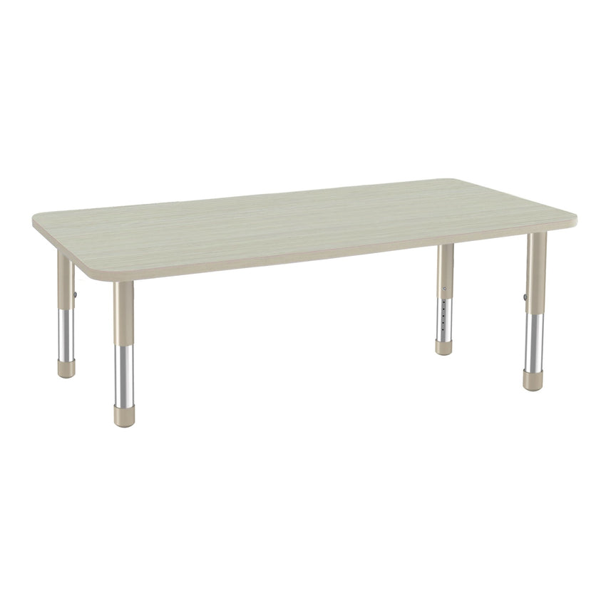 FDP 30" x 60" Rectangle Woodgrain Activity Table with Adjustable Chunky Legs - Asian Sand / Sand (FDP - 13315 - XX) - SchoolOutlet