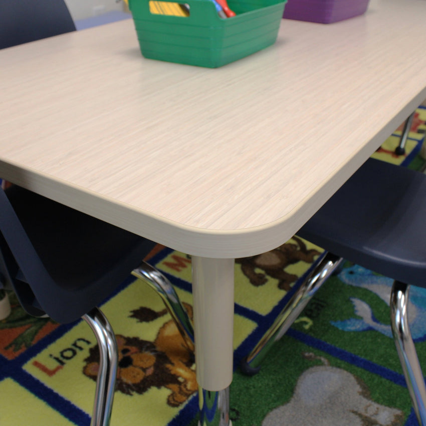 FDP 30" x 60" Rectangle Woodgrain Activity Table with Adjustable Chunky Legs - Asian Sand / Sand (FDP - 13315 - XX) - SchoolOutlet