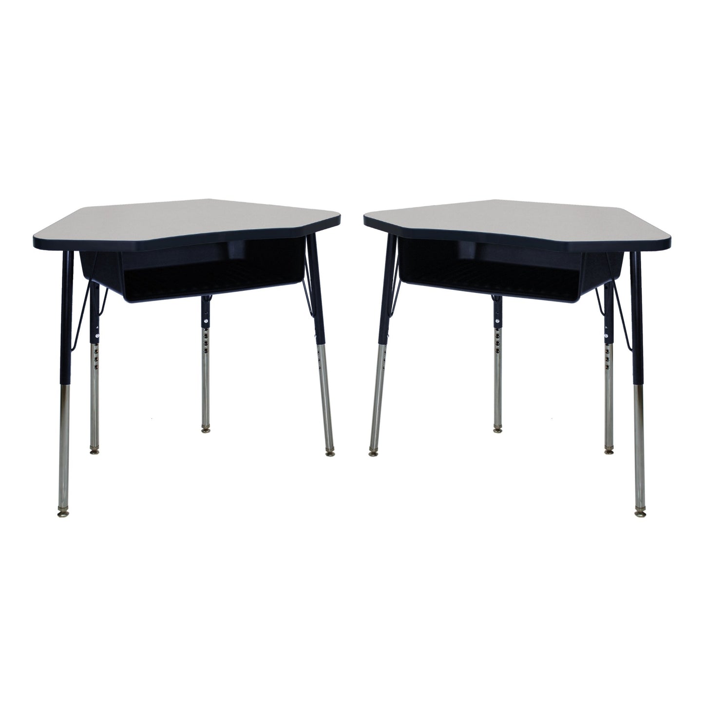 FDP 24" x 36" Petal Book Box Desk with Adjustable Standard Swivel Glide Legs, 2 - Piece (FDP - 13869 - XX) - SchoolOutlet