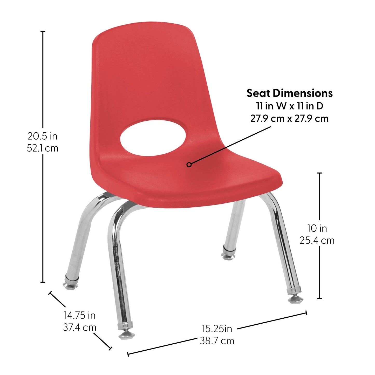 FDP Stackable School Chair with Swivel Glides - 10" Seat Height (FDP - 14002) - SchoolOutlet
