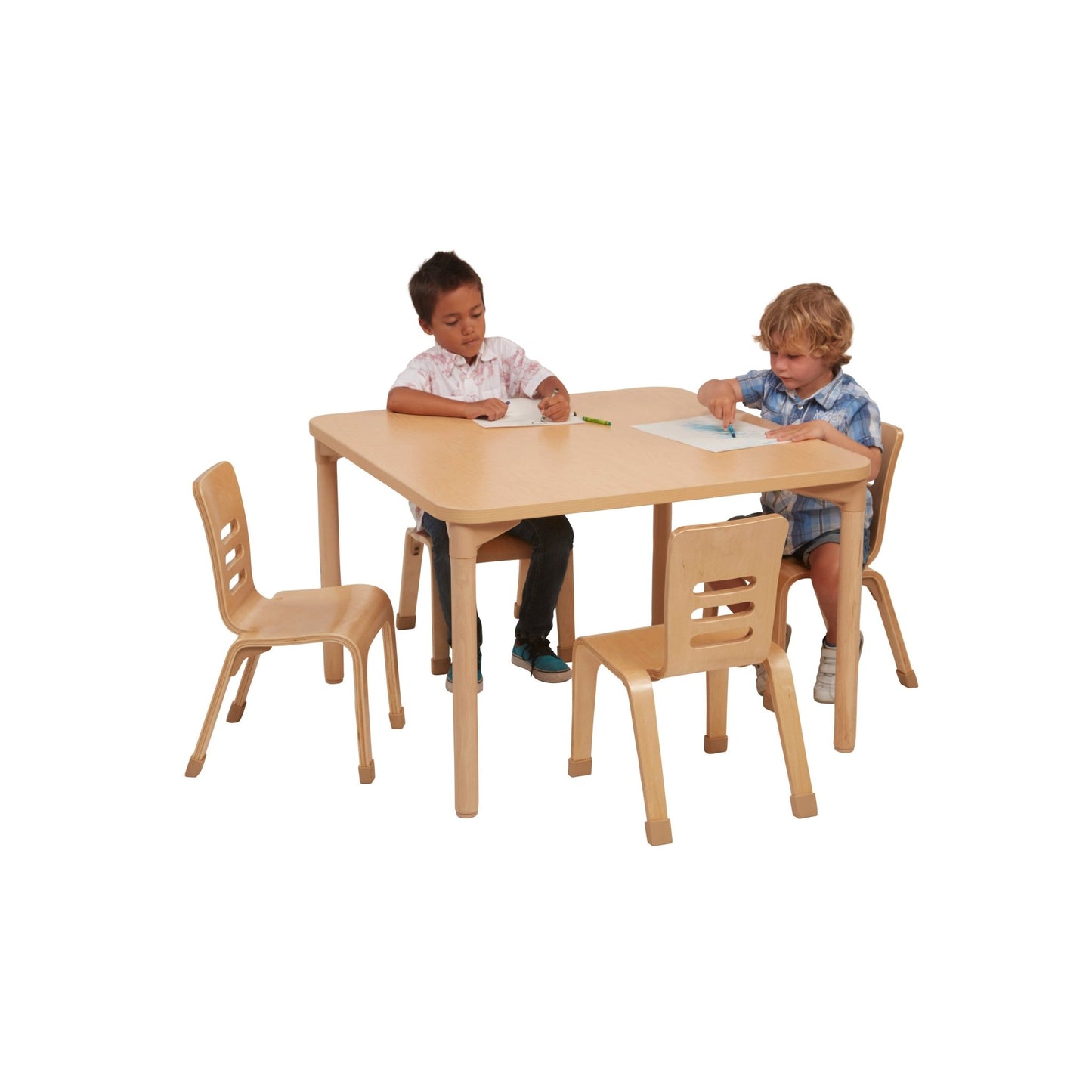 FDP 30" x 30" Square All - Purpose Activity Table with 18" Wood Legs (FDP - 14302 - MPMG) - SchoolOutlet