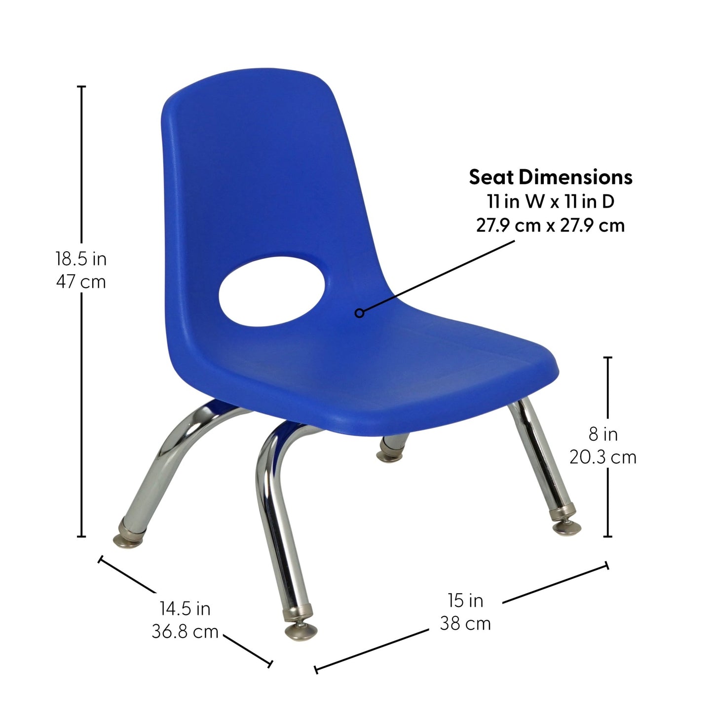 FDP Stackable School Chair with Swivel Glides - 8" Seat Height (FDP - 14746) - SchoolOutlet