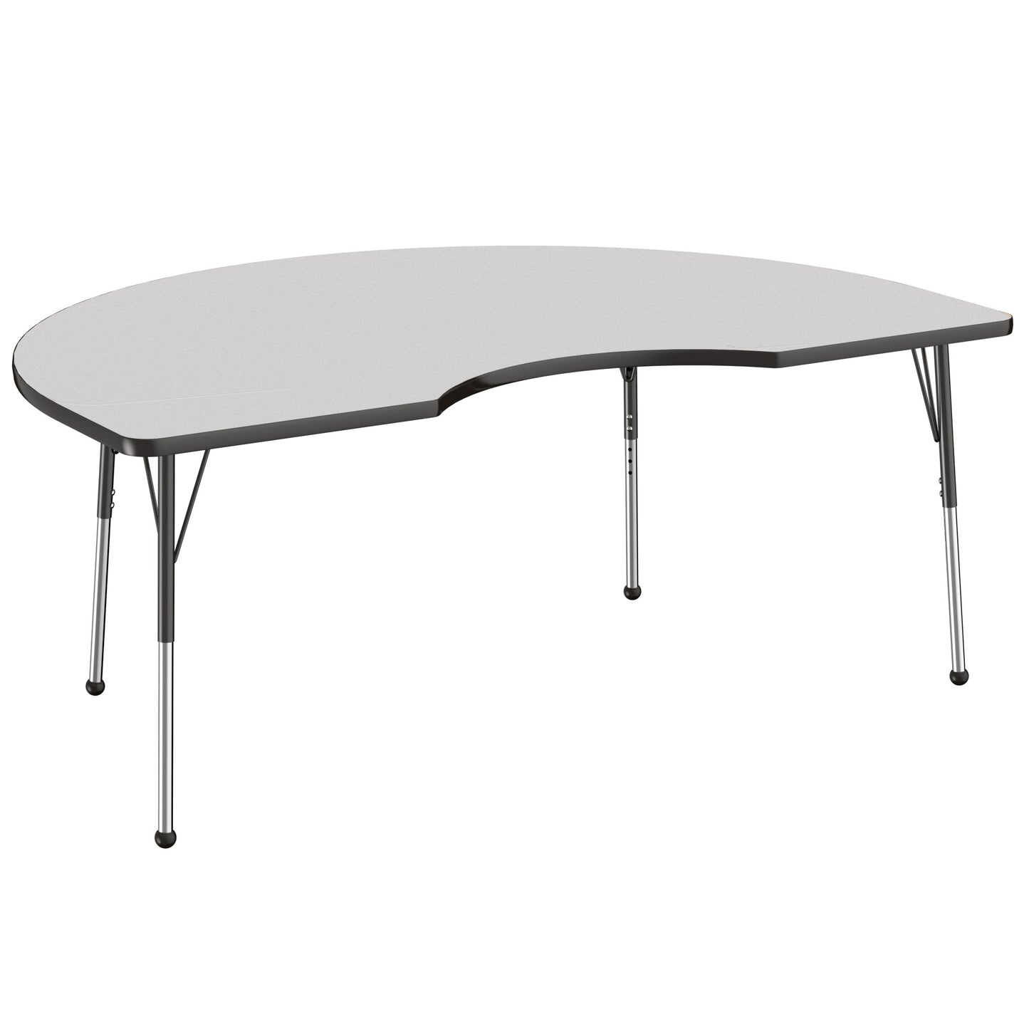 FDP 48" x 72" Kidney Thermofused Activity Table with Adjustable Standard Ball Glide Legs (FDP - 14778 - XX) - SchoolOutlet
