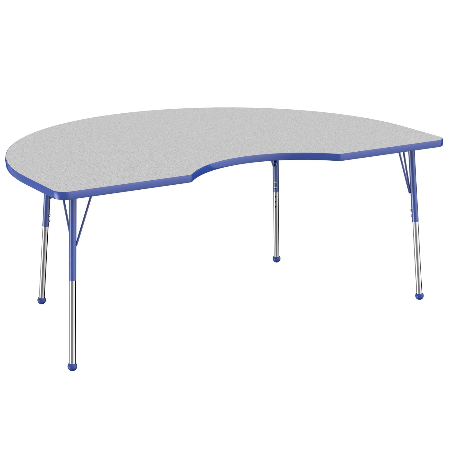 FDP 48" x 72" Kidney Thermofused Activity Table with Adjustable Standard Ball Glide Legs (FDP - 14778 - XX) - SchoolOutlet
