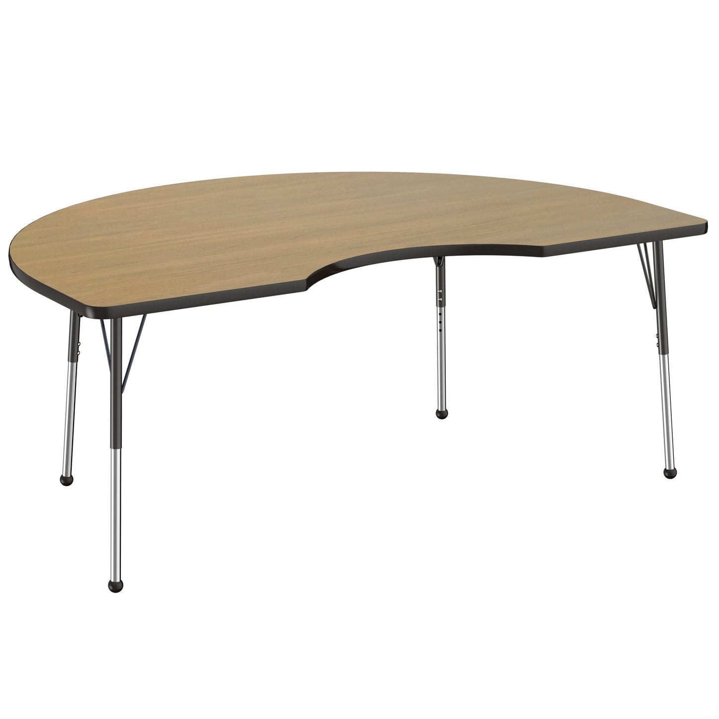 FDP 48" x 72" Kidney Thermofused Activity Table with Adjustable Standard Ball Glide Legs (FDP - 14778 - XX) - SchoolOutlet