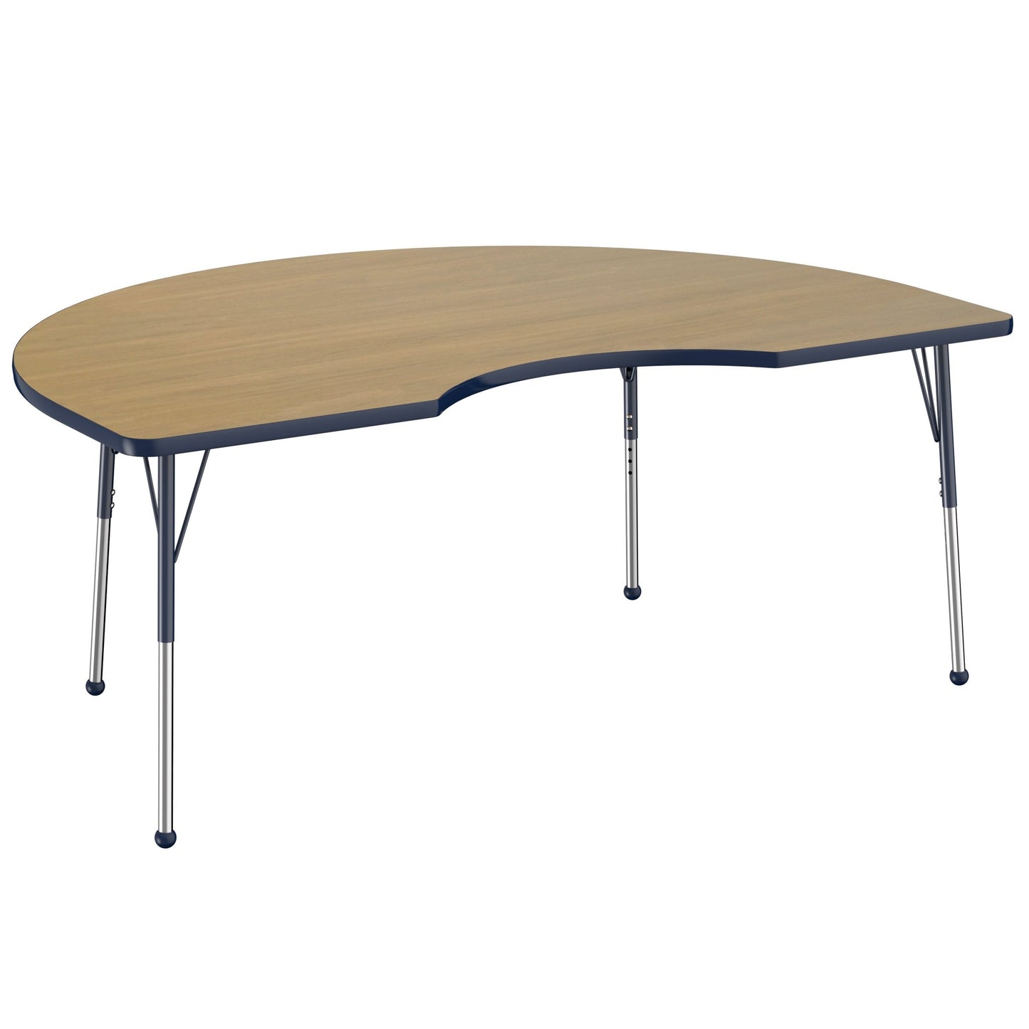 FDP 48" x 72" Kidney Thermofused Activity Table with Adjustable Standard Ball Glide Legs (FDP - 14778 - XX) - SchoolOutlet