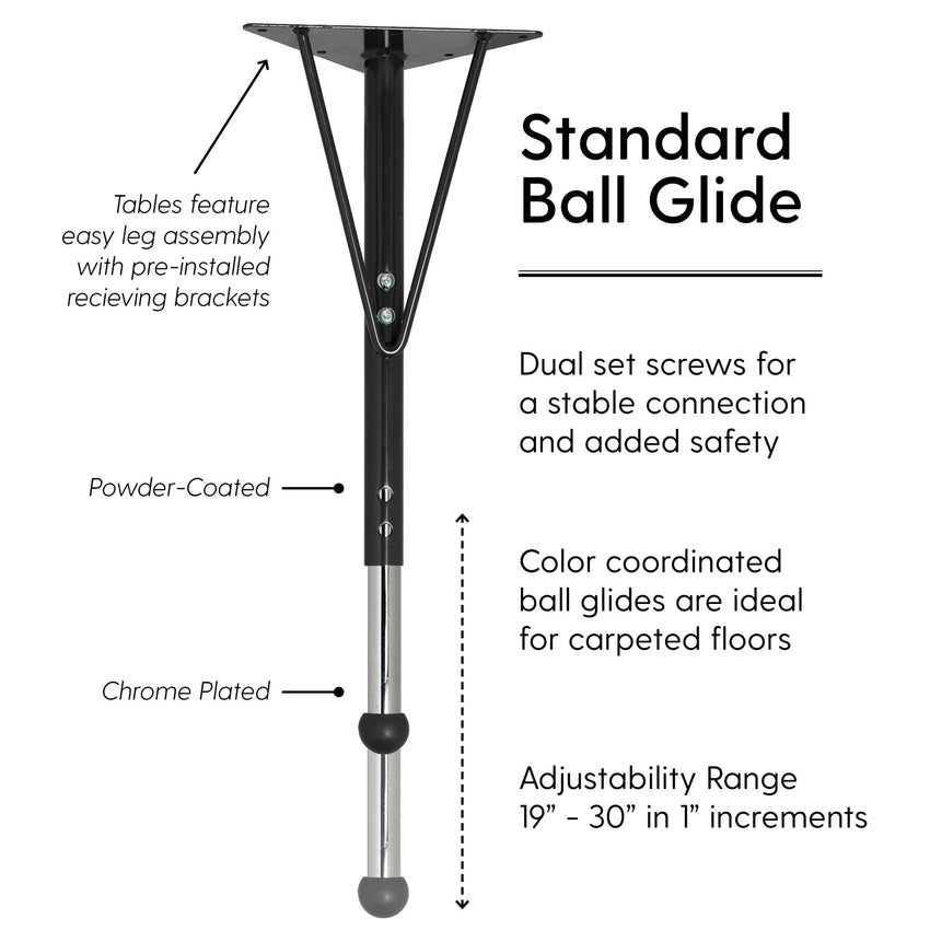 FDP 30" x 48" Rectangle Thermofused Activity Table with Adjustable Standard Ball Glide Legs (FDP - 14781 - XX) - SchoolOutlet