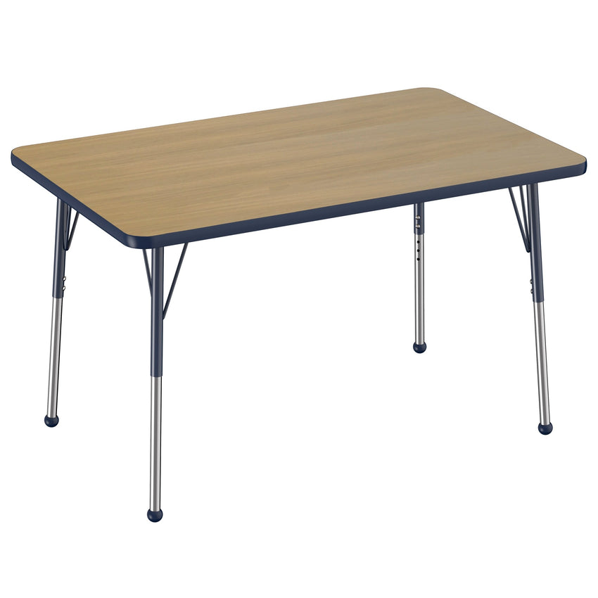 FDP 30" x 48" Rectangle Thermofused Activity Table with Adjustable Standard Ball Glide Legs (FDP - 14781 - XX) - SchoolOutlet