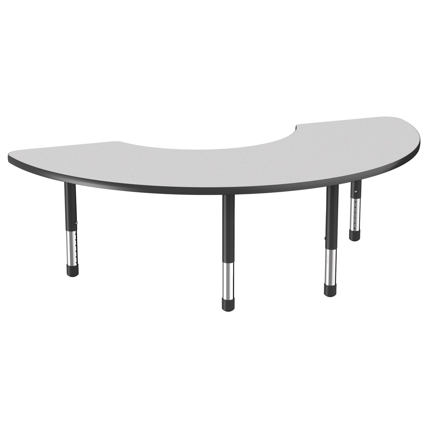 FDP 36" x 72" Half Moon Thermofused Activity Table with Adjustable Chunky Legs (FDP - 14785 - XX) - SchoolOutlet