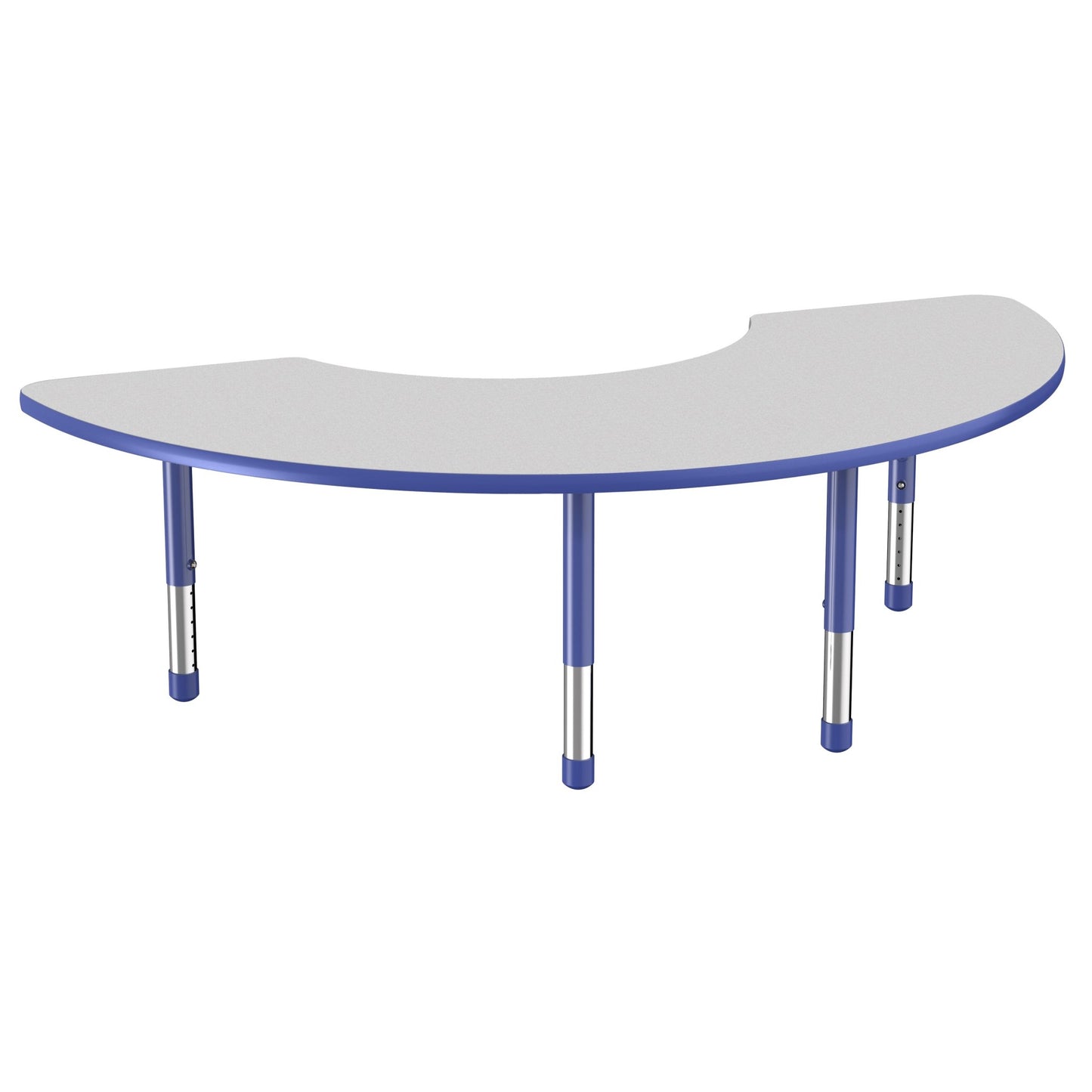 FDP 36" x 72" Half Moon Thermofused Activity Table with Adjustable Chunky Legs (FDP - 14785 - XX) - SchoolOutlet