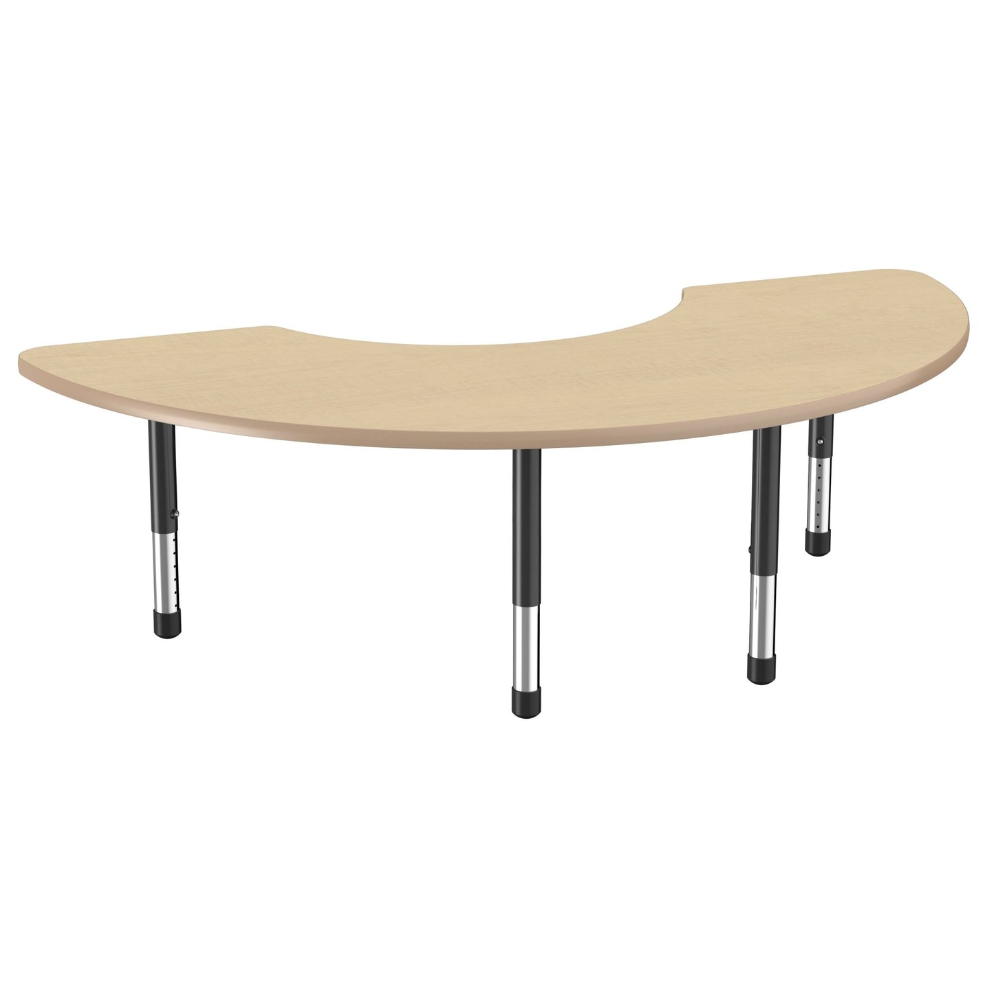 FDP 36" x 72" Half Moon Thermofused Activity Table with Adjustable Chunky Legs (FDP - 14785 - XX) - SchoolOutlet