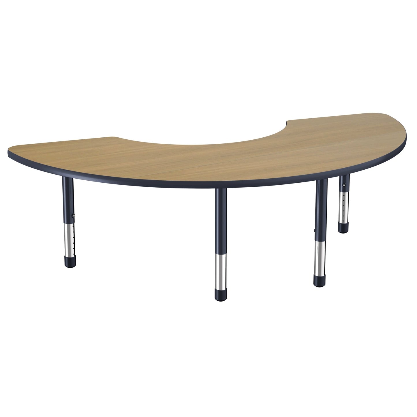 FDP 36" x 72" Half Moon Thermofused Activity Table with Adjustable Chunky Legs (FDP - 14785 - XX) - SchoolOutlet