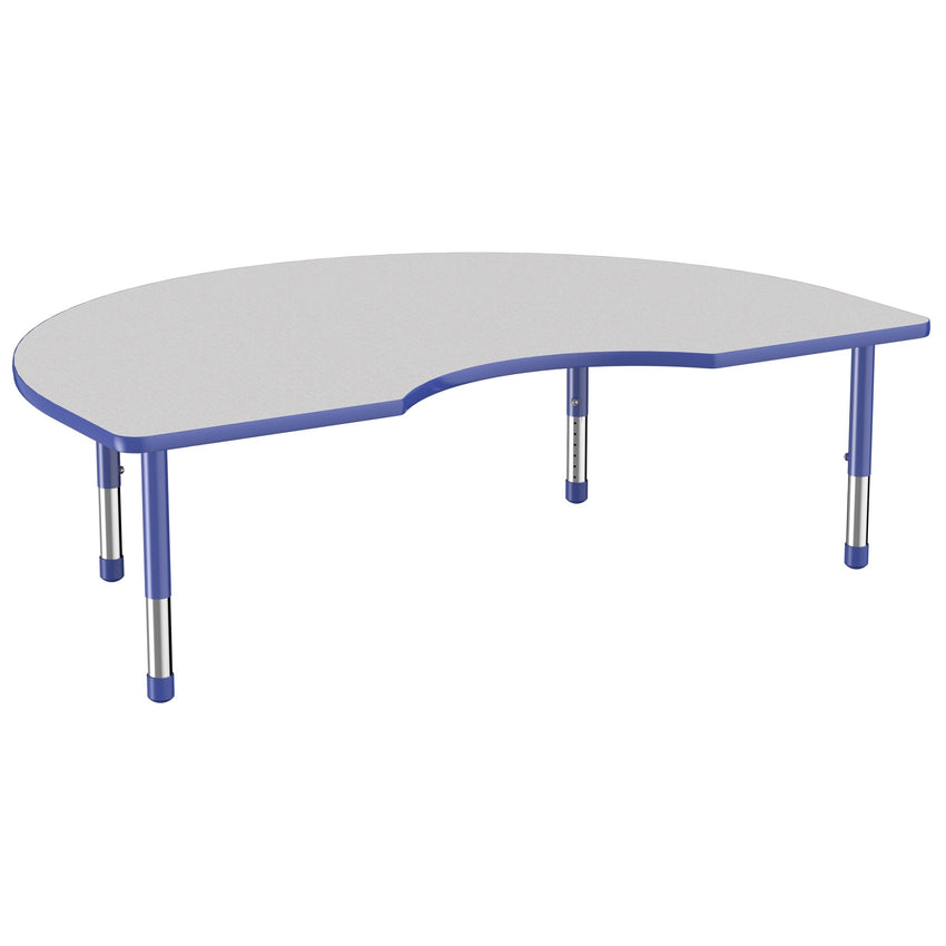 FDP 48" x 72" Kidney Thermofused Activity Table with Adjustable Chunky Legs (FDP - 14786 - XX) - SchoolOutlet