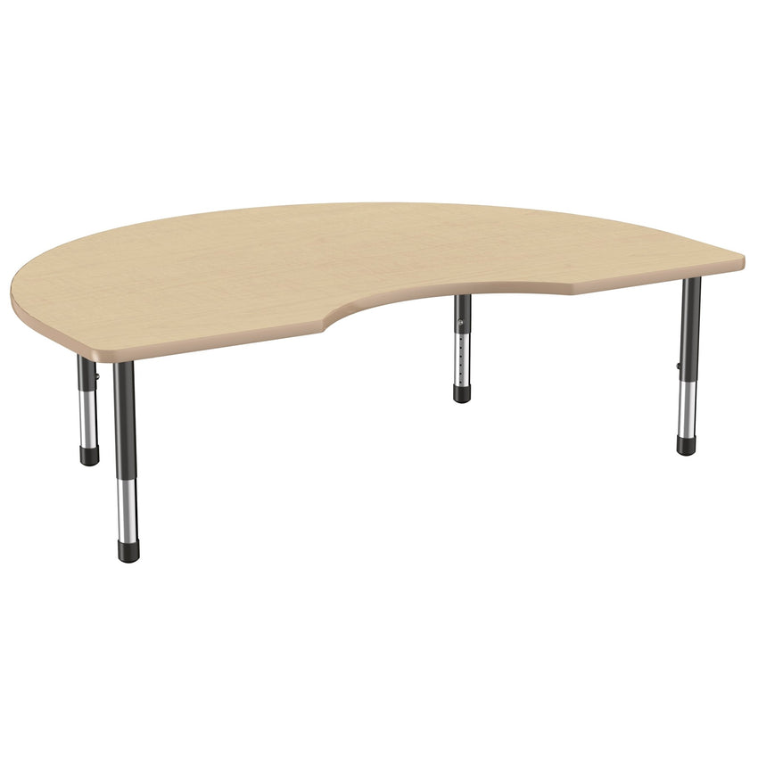 FDP 48" x 72" Kidney Thermofused Activity Table with Adjustable Chunky Legs (FDP - 14786 - XX) - SchoolOutlet