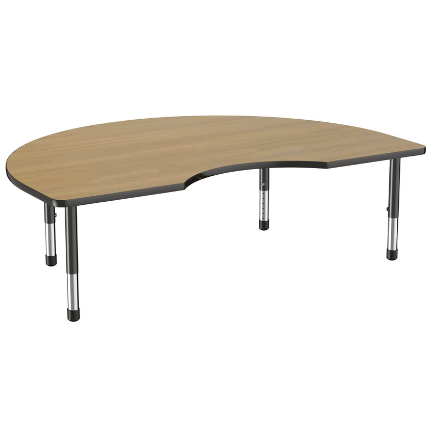 FDP 48" x 72" Kidney Thermofused Activity Table with Adjustable Chunky Legs (FDP - 14786 - XX) - SchoolOutlet