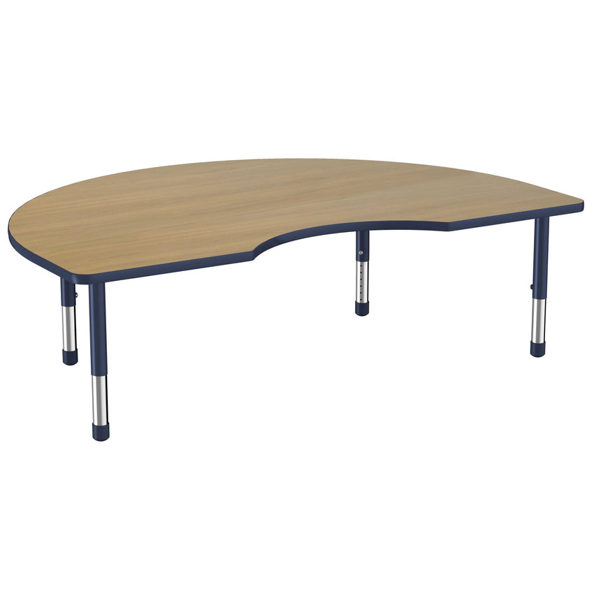 FDP 48" x 72" Kidney Thermofused Activity Table with Adjustable Chunky Legs (FDP - 14786 - XX) - SchoolOutlet