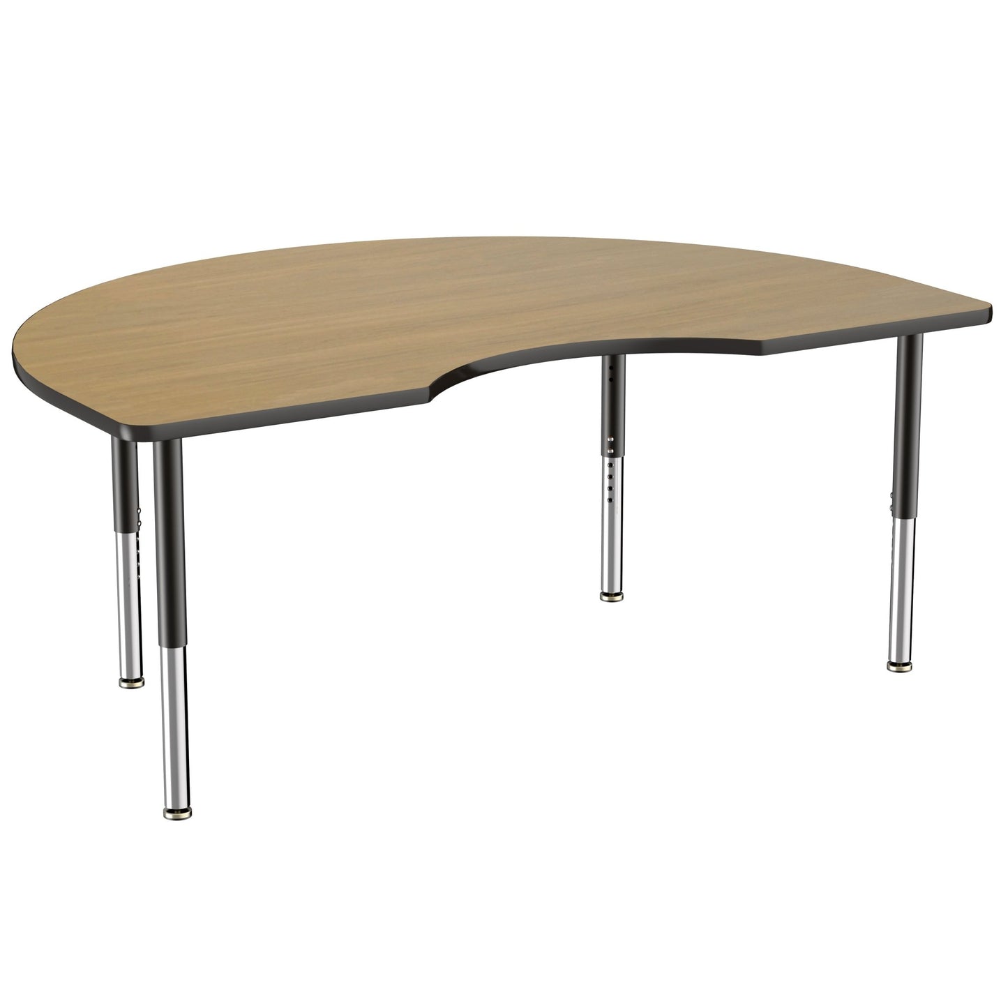 FDP 48" x 72" Kidney Thermofused Activity Table with Adjustable Super Legs (FDP - 14794 - XX) - SchoolOutlet