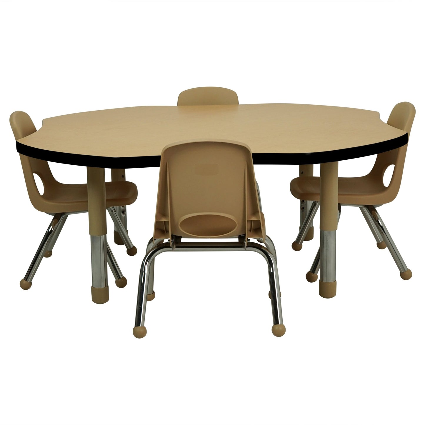 FDP 48" x 48" Clover T - Molding Activity Table with Adjustable Tiny Tot Legs (FDP - 14889 - XX) - SchoolOutlet