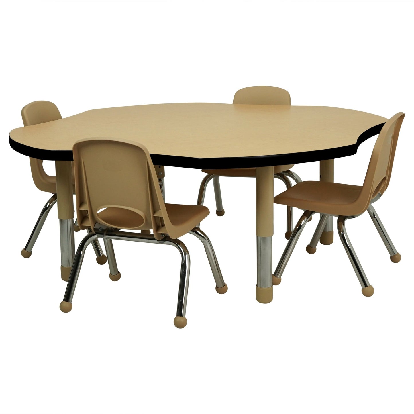FDP 48" x 48" Clover T - Molding Activity Table with Adjustable Tiny Tot Legs (FDP - 14889 - XX) - SchoolOutlet